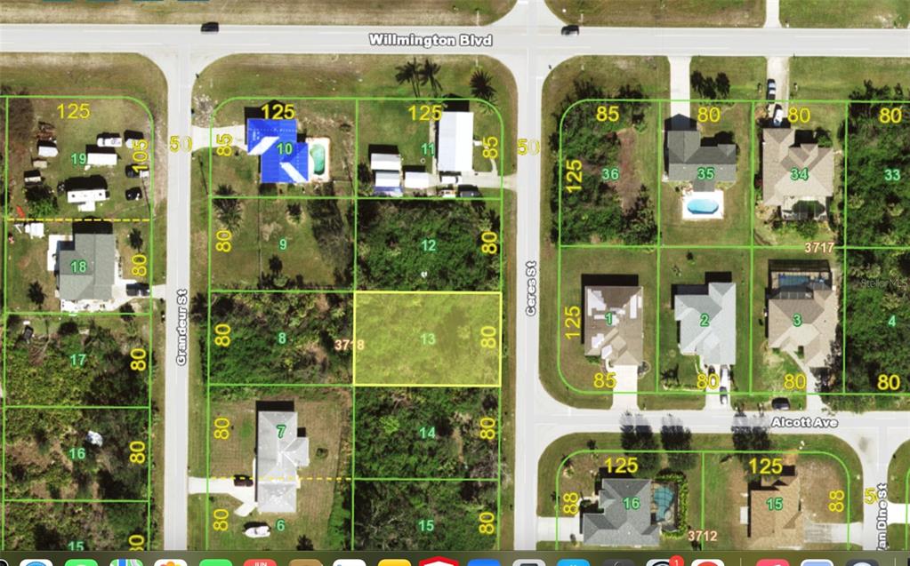 This is a map showing residential lots, streets, and existing houses in a neighborhood — 6142 SPINNAKER BOULEVARD, ENGLEWOOD, FL