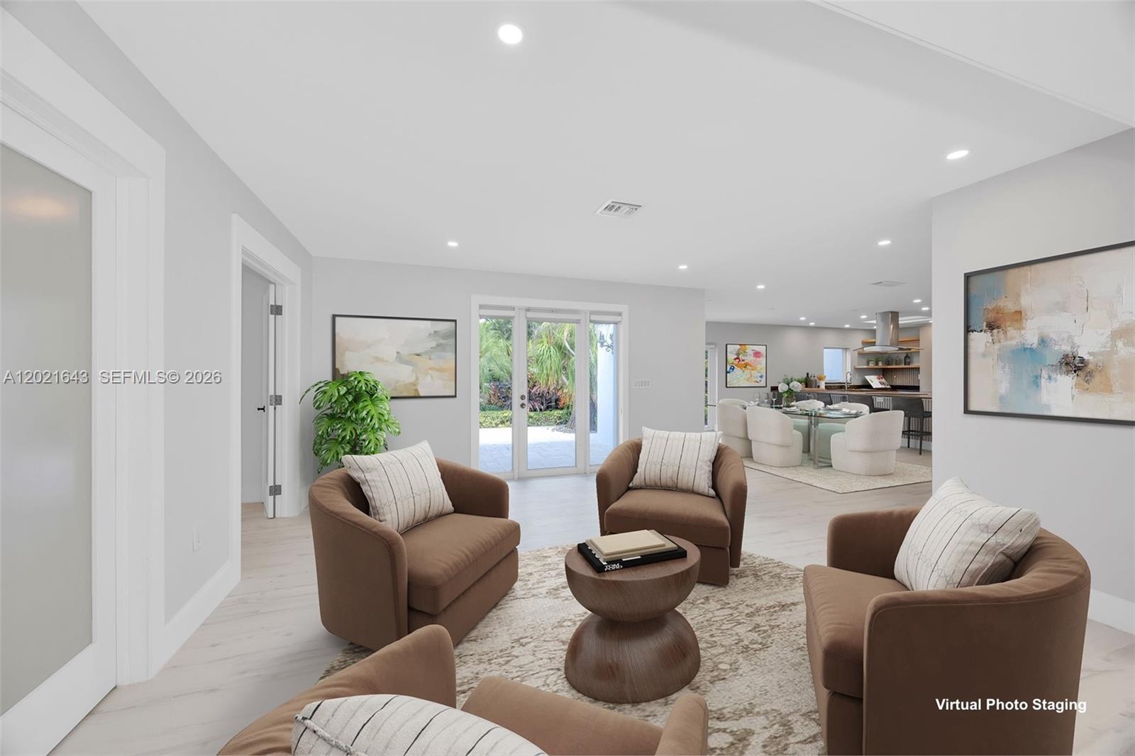 An aerial view shows a house with a red tile roof, pool, and circular driveway — 8303 Old Cutler Rd, Coral Gables FL 33143, CORAL GABLES, FL