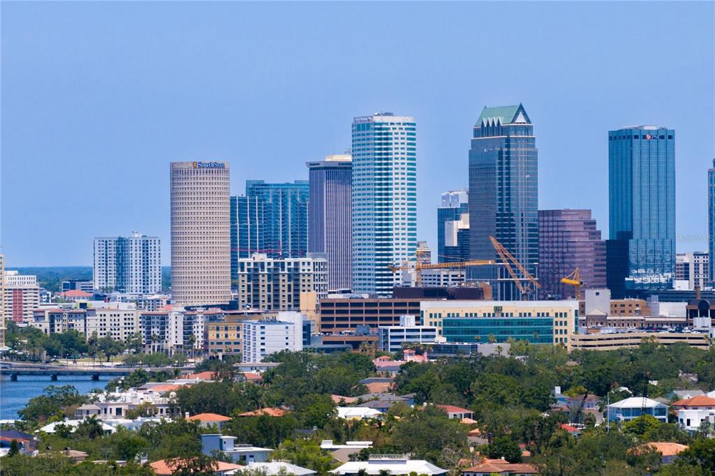 A wide-angle view of the Tampa, Florida skyline featuring several prominent skyscrapers and urban buildings — 508 E DAVIS BOULEVARD, TAMPA, FL