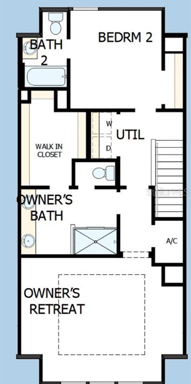 This is a floor plan showing the upper level of a home with two bedrooms — 466 31ST WAY N UNIT 9, ST PETERSBURG, FL