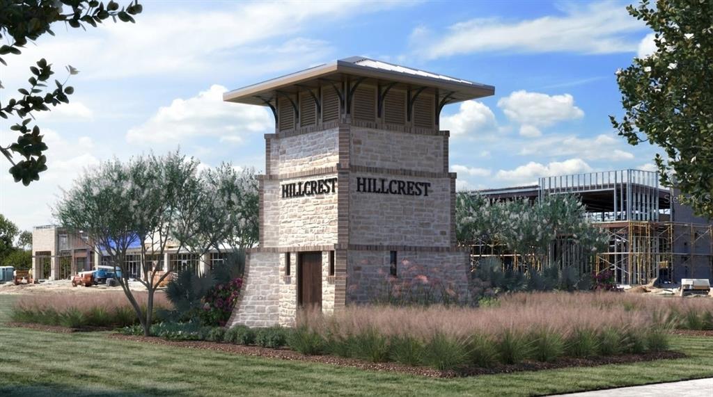This is a rendering of a stone monument sign at the entrance of Hillcrest — 12852 TREELINE RIDGE AVENUE, SAN ANTONIO, FL