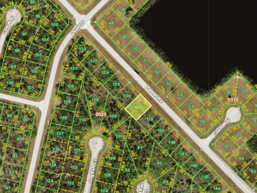 This is a plat map showing a highlighted residential lot among other numbered parcels — 12361 SEDAN ROAD, PLACIDA, FL