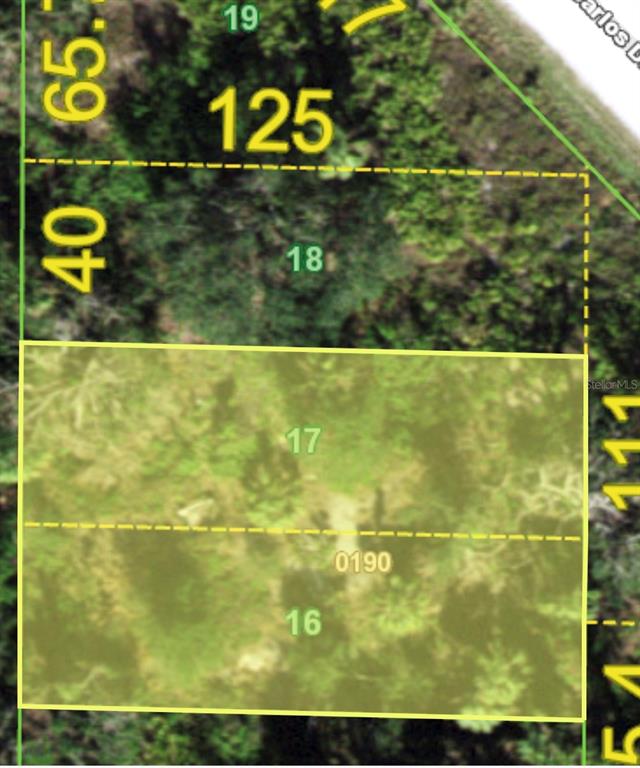This is a map showing property lot lines for parcels 16 and 17 — 1226 SULSTONE DRIVE, PUNTA GORDA, FL