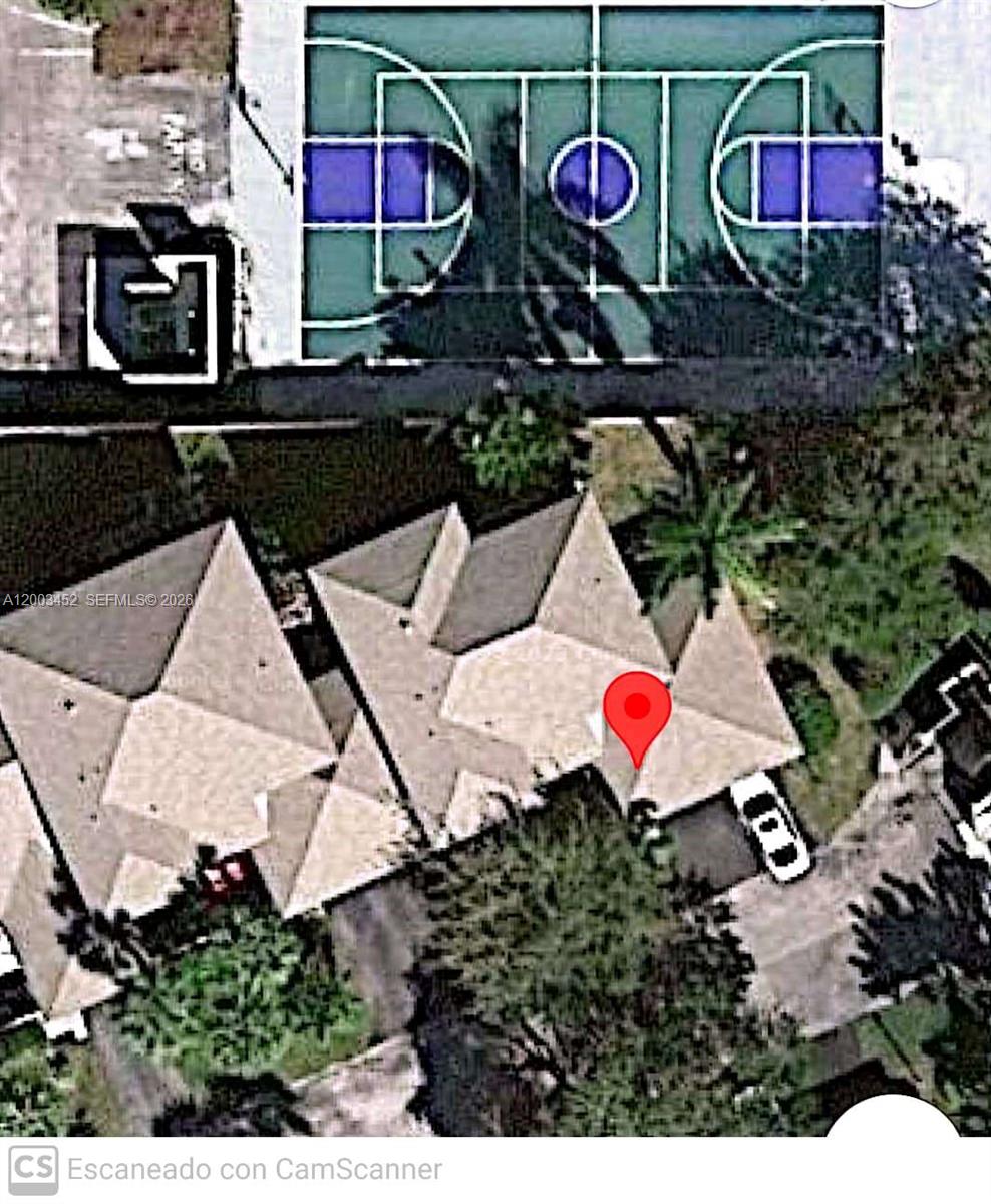 This aerial map view shows a residential building next to a basketball court — 1821 NE 40th Ct # 302, Pompano Beach FL 33064, POMPANO BEACH, FL