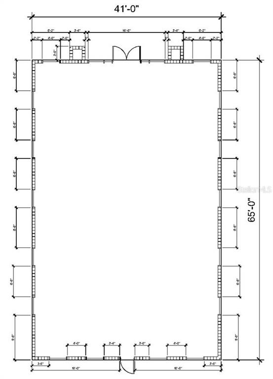 This is a floor plan for a rectangular building measuring 41 feet by 65 feet — 2805 OCOEE APOPKA ROAD UNIT 12, APOPKA, FL