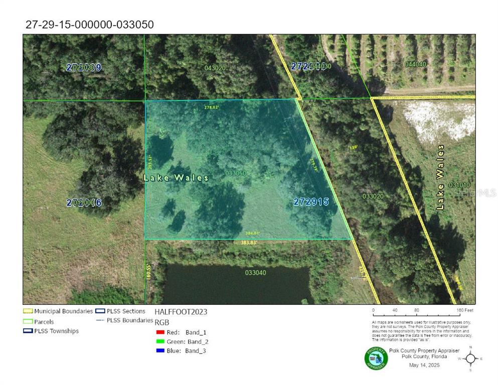 This is a property map showing parcel boundaries, dimensions, and surrounding land in Polk County, Florida — CHALET SUZANNE ROAD, LAKE WALES, FL