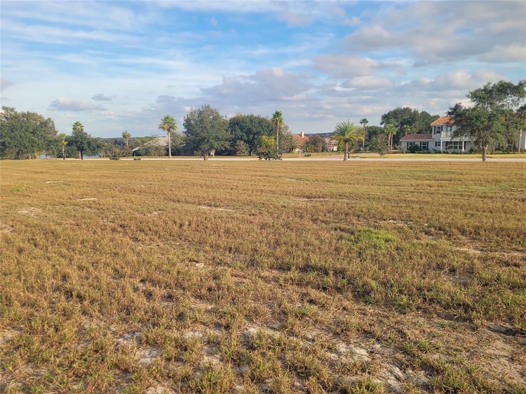 A wide, grassy vacant lot with scattered trees and houses in the background — 7425 JASMINE STREET, GROVELAND, FL