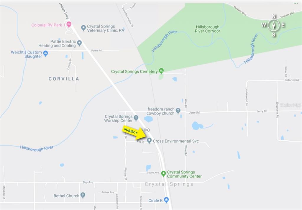 This is a map showing the location of a property in the Crystal Springs area — 0 FIG AVENUE, CRYSTAL SPRINGS, FL