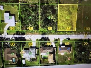 This is a map showing a residential street with several numbered land parcels — 20310 BENTON AVENUE, PORT CHARLOTTE, FL