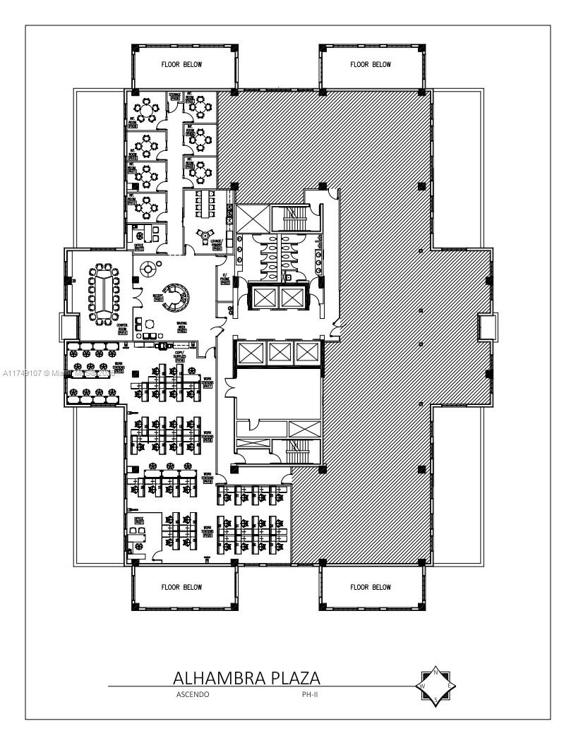 This is a floor plan for the Alhambra Plaza office space — 2 Alhambra Plz # A, Coral Gables FL 33134, CORAL GABLES, FL