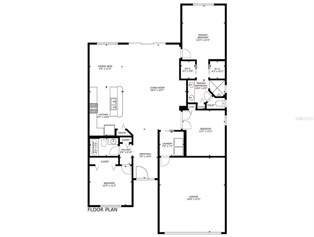 This is a floor plan for a single-story residential home with a garage — 1882 W ANGELICA LOOP, LECANTO, FL
