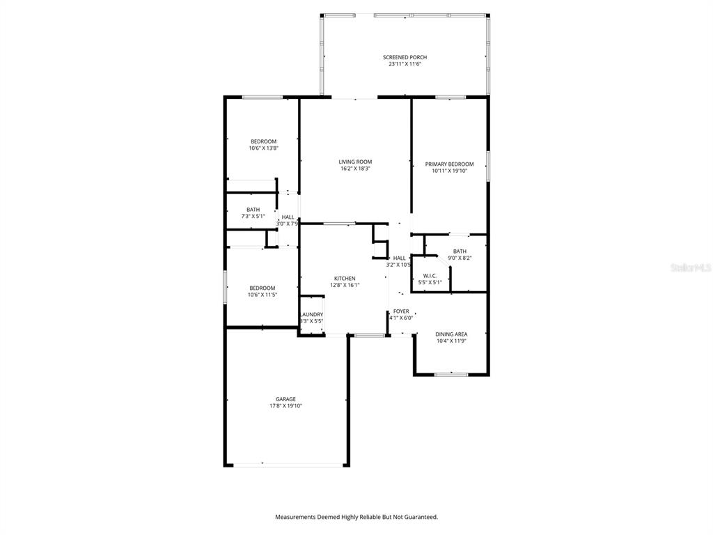 This is a floor plan for a single-story house with a garage and screened porch — 2115 KORAT LANE, MAITLAND, FL