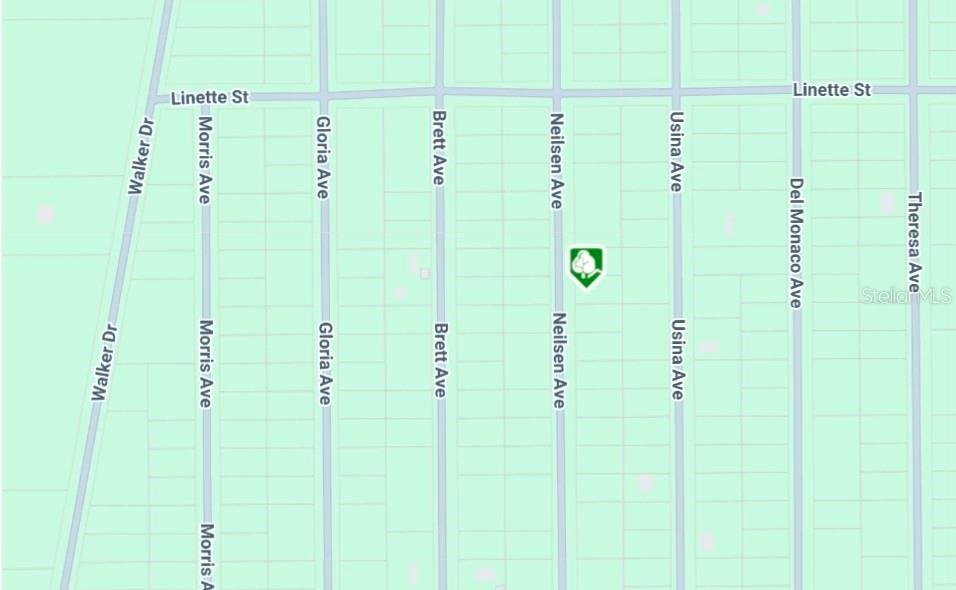 This is a map showing a residential street grid with various named avenues — LOT 7 NEILSEN AVENUE, INTERLACHEN, FL