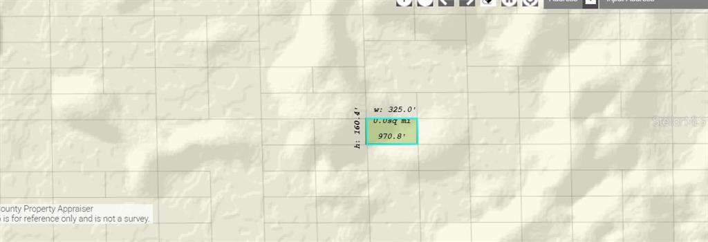 This is a digital map showing a rectangular land parcel with its dimensions labeled — DILL ROAD, ORLANDO, FL