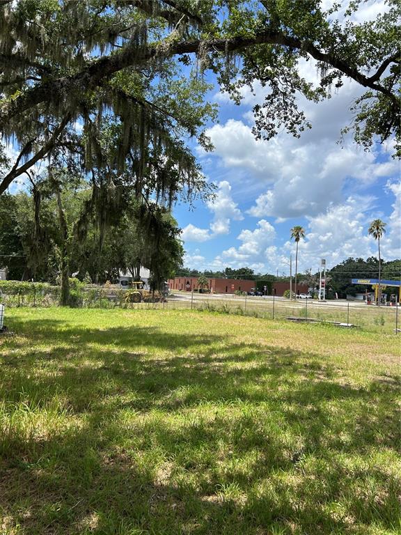 A grassy, tree-shaded lot sits in front of a road with a gas station — 0 N WARNELL STREET, PLANT CITY, FL