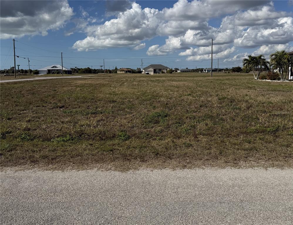A vacant, grassy residential lot sits along a paved road under a cloudy sky — 8 LAUREL COURT, PLACIDA, FL