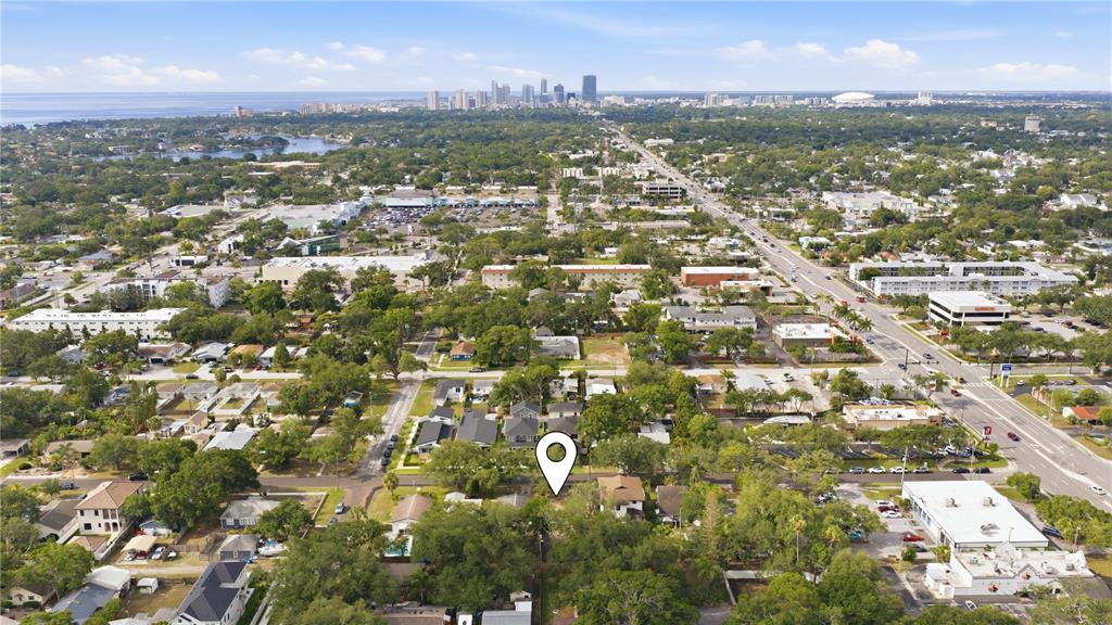 An aerial view shows a residential neighborhood with a location pin marking a specific property — 331 43RD AVENUE N, ST PETERSBURG, FL