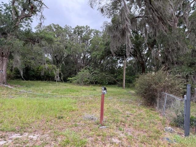 A grassy, undeveloped lot is surrounded by mature trees draped in Spanish moss — 412 YORK STREET, WILDWOOD, FL