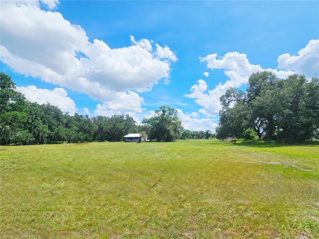 A small house sits in the distance of a large, open, grassy field with trees — 2445 SE AIRPORT ESTATES STREET, ARCADIA, FL