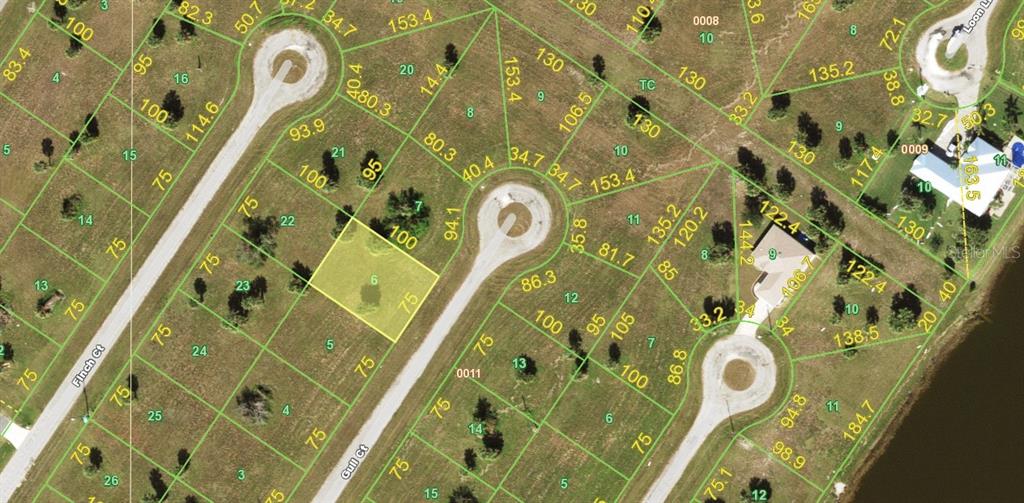 This is a plat map showing residential lot boundaries and dimensions in a neighborhood — 11 GULL COURT, PLACIDA, FL