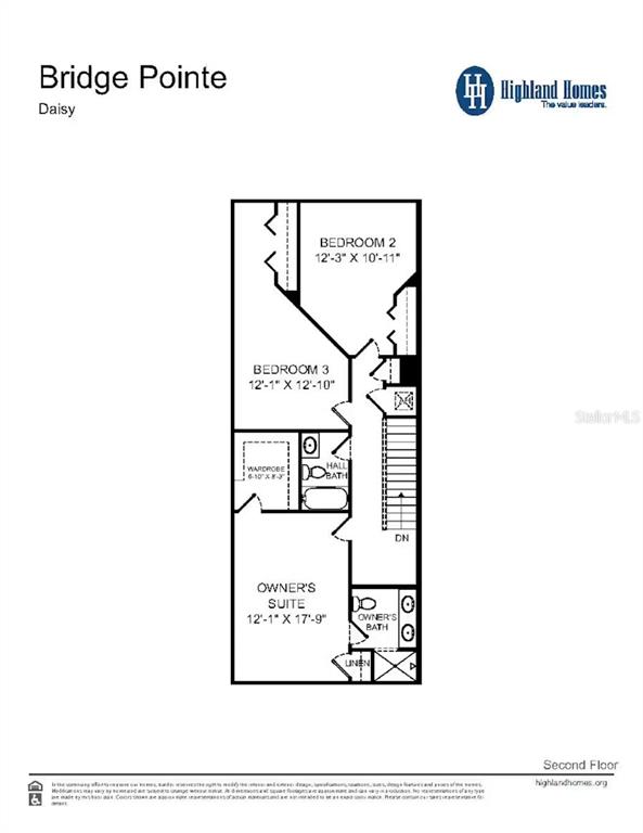 This is a floor plan for the second level of a residential home — 402 CHESAPEAKE DRIVE, ST CLOUD, FL