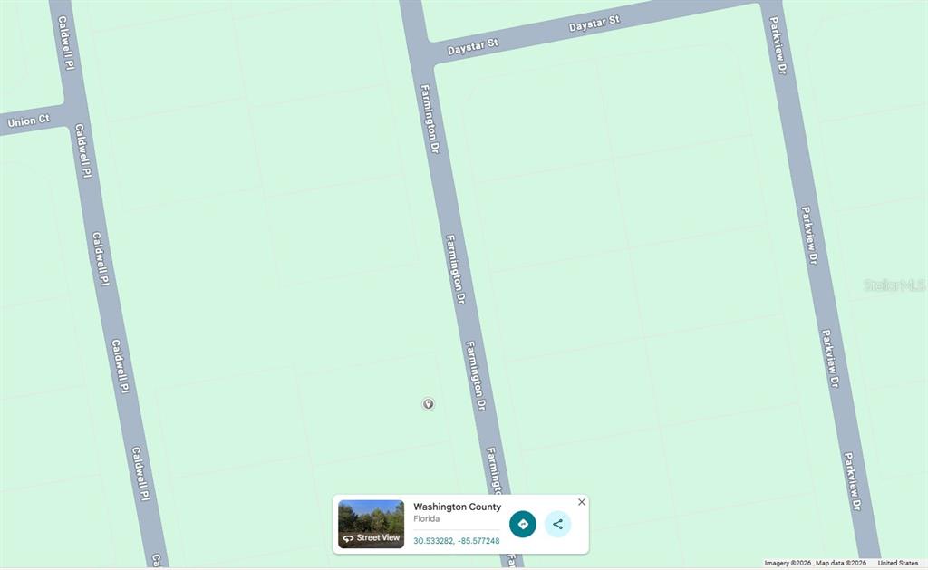 This is a map showing streets and property lines in Washington County, Florida — Lot 18 Unit 2 Blk 223 FARMINGTON DRIVE, CHIPLEY, FL