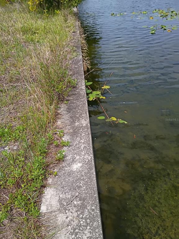 A concrete seawall borders a grassy bank next to a calm body of water — 2915 DIPLOMAT PARKWAY W, CAPE CORAL, FL