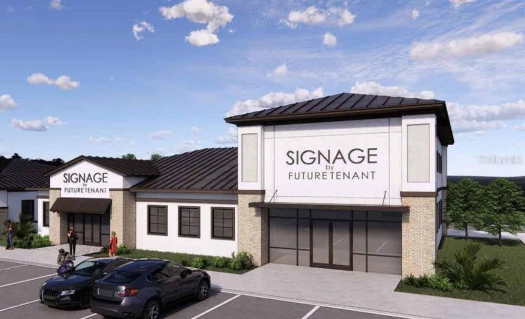 This is a digital rendering of a modern commercial building with parking in the foreground — 5010 OLD TAMPA HWY UNIT 10, KISSIMMEE, FL