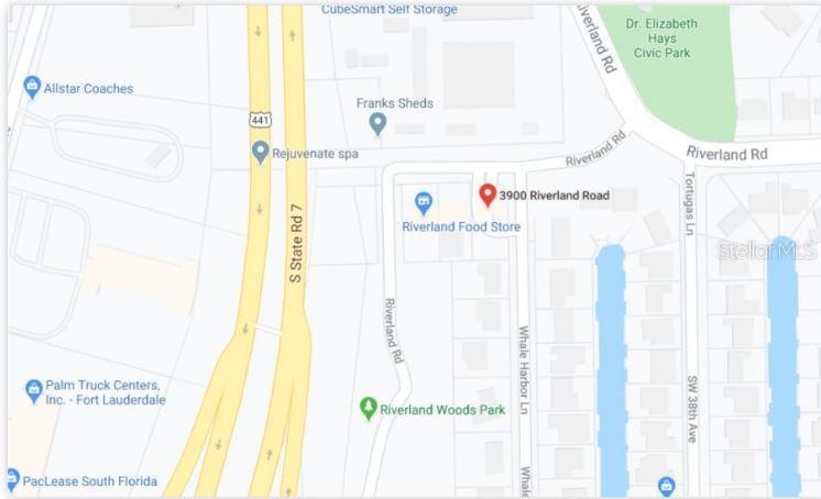 This is a map showing the location of a property near Riverland Road and State Road — 3900 RIVERLAND ROAD, FORT LAUDERDALE, FL