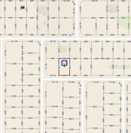 This is a plat map showing the dimensions and layout of a specific residential lot — 17110 GEOFFREY AVENUE, PORT CHARLOTTE, FL