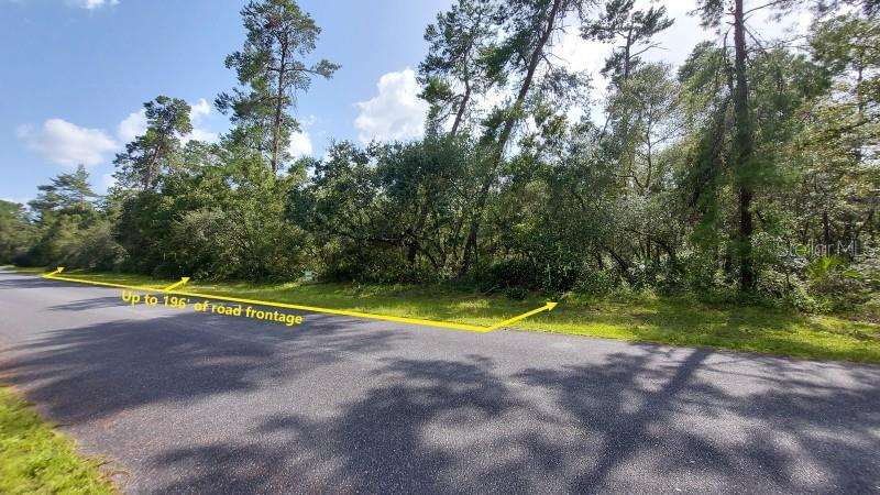 A wooded, undeveloped lot features a paved road with approximately 196 feet of frontage — 0 SW 32ND COURT, OCALA, FL