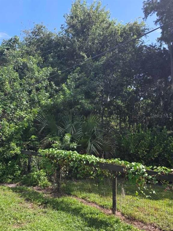 A wooden fence runs along the edge of a grassy area in front of dense trees — 16980 SW CONNERS HIGHWAY, CANAL POINT, FL
