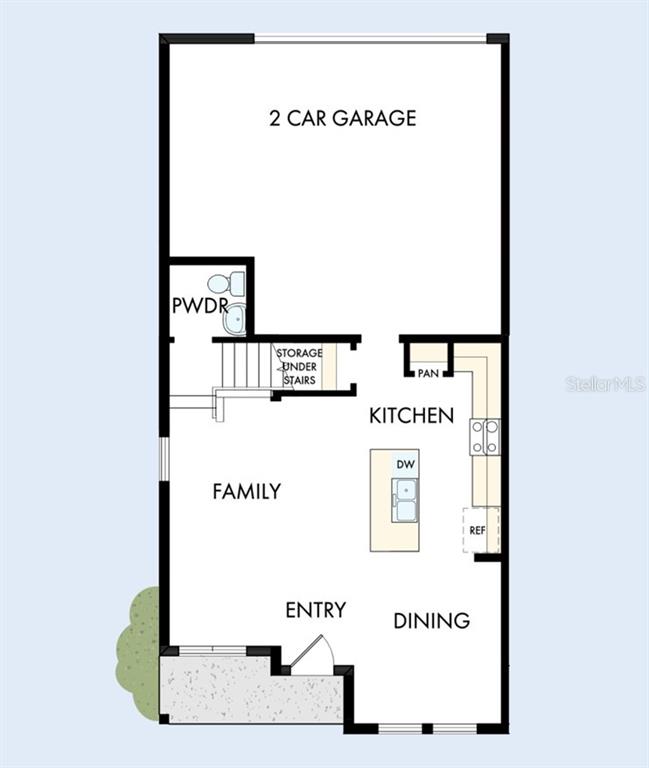 This is a floor plan for the first level of a home with a garage — 7199 TIDELAND LANE, SARASOTA, FL