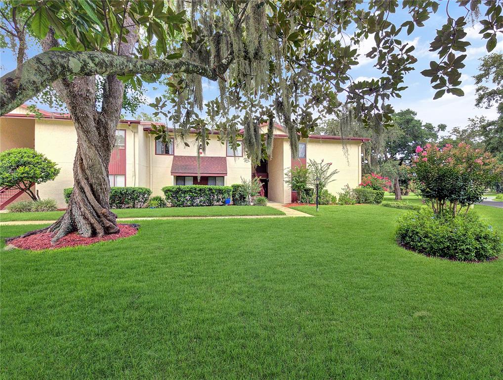 A two-story apartment building with a large tree in the foreground and manicured lawn — 700 MIDWAY DRIVE UNIT B, OCALA, FL