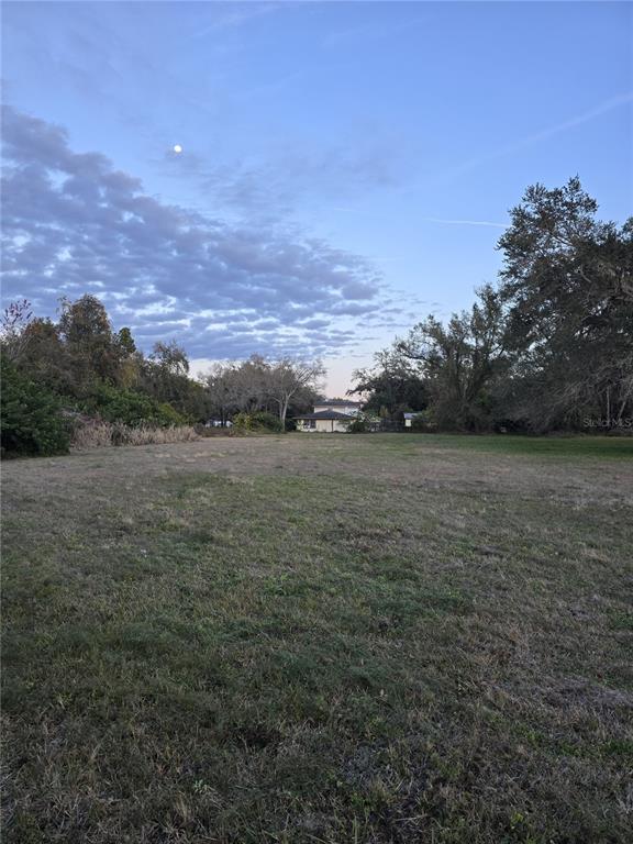 A large, grassy, vacant lot is shown under a blue sky with a visible moon — 5625 ROSEMONT AVENUE, TAMPA, FL