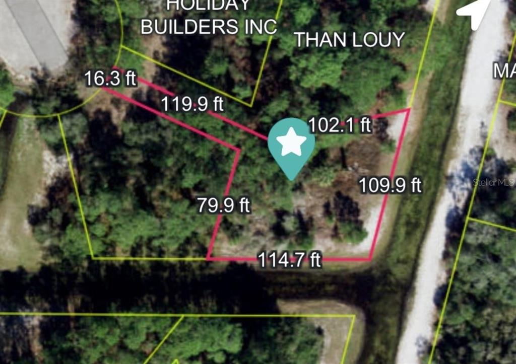 This is a map showing the property boundaries and dimensions of a vacant lot — 1223 ATLANTIC WAY, KISSIMMEE, FL