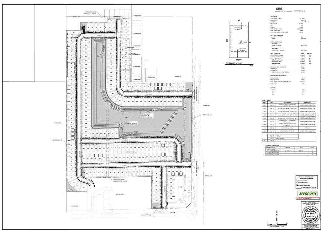 This is a site plan rendering for a residential development featuring multiple lots and roads — 416 S MARKET BOULEVARD, WEBSTER, FL