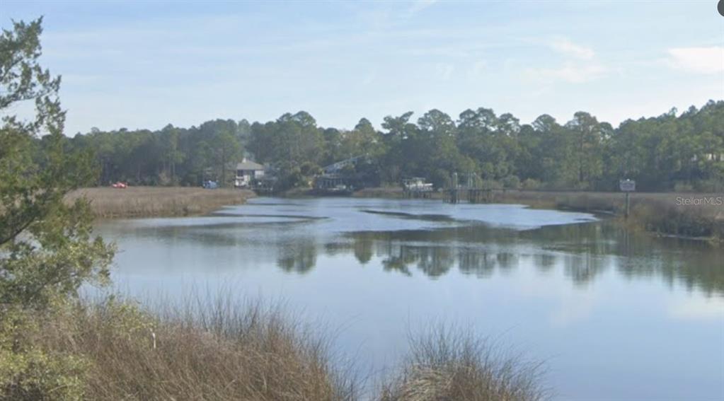 A view of a calm waterway surrounded by marsh grass and a dense treeline — 5599 DEL REY STREET, MILTON, FL