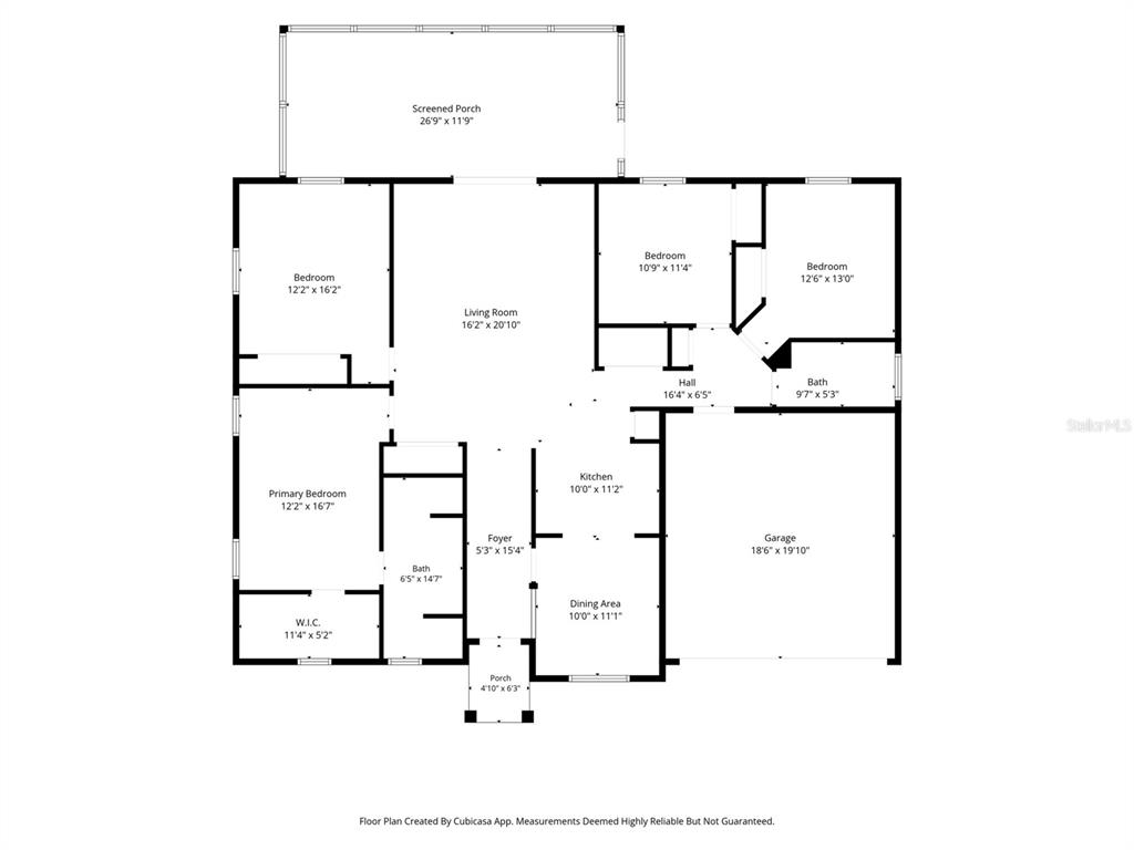 This is a floor plan of a single-story house featuring three bedrooms and a garage — 15437 DEER PATH DRIVE, BROOKSVILLE, FL