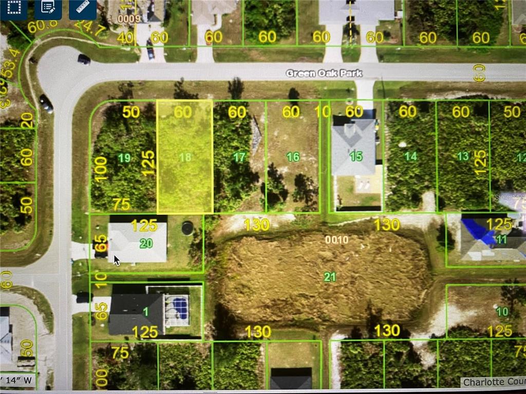 This is a plat map showing residential lot boundaries and dimensions in a neighborhood — 113 GREEN OAK PARK, ROTONDA WEST, FL
