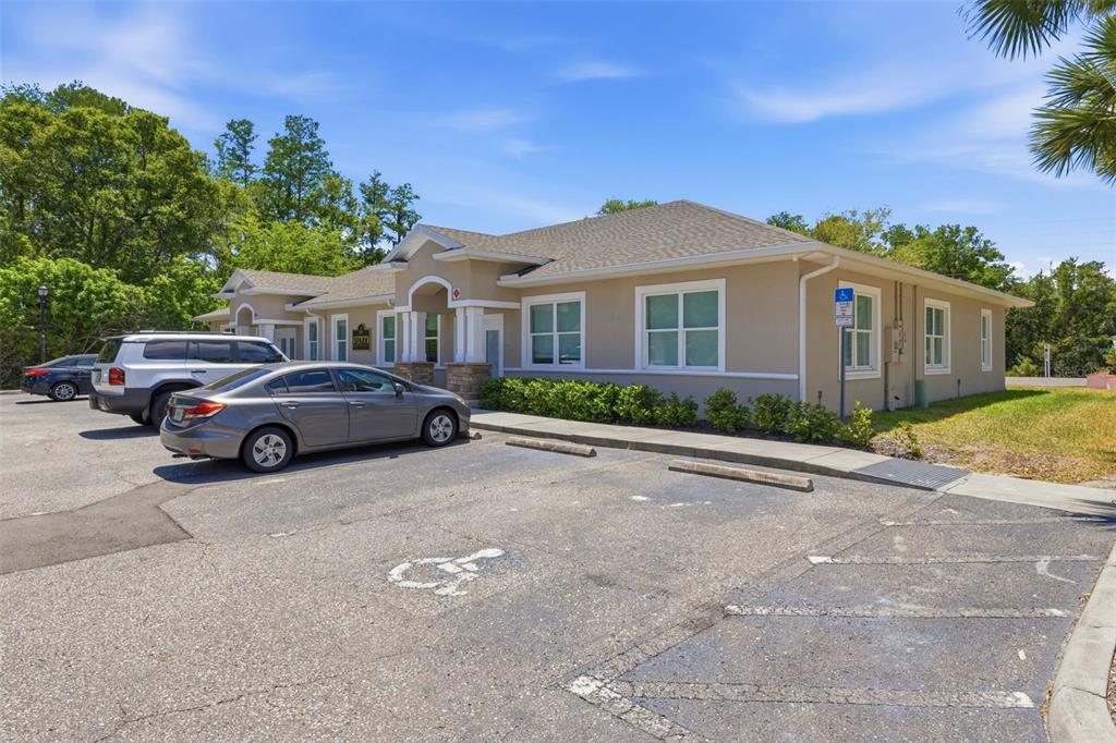 A single-story commercial building with a parking lot and a designated handicap space — 13003 W LINEBAUGH AVENUE, TAMPA, FL