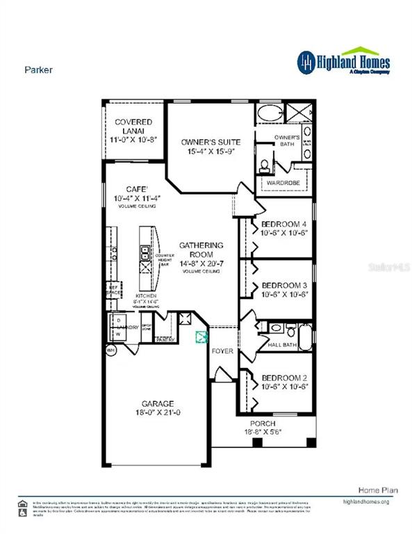 This is a floor plan for a single-story house featuring four bedrooms and a garage — 221 DANCING DAHLIA STREET, RUSKIN, FL