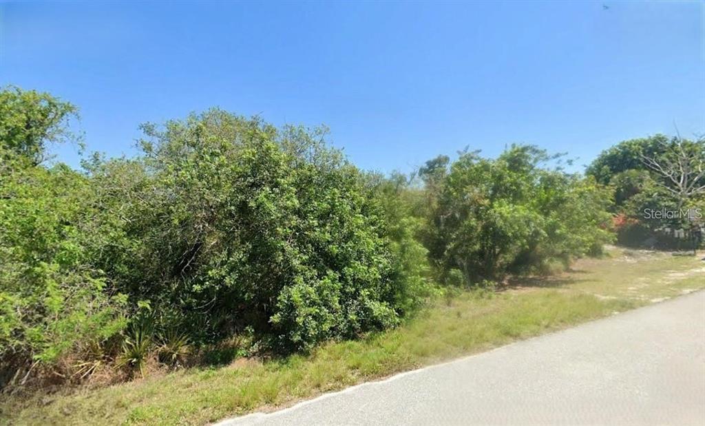 A paved road runs alongside a vacant, heavily wooded lot under a clear blue sky — 109 SUMMER OAK COURT, LAKE PLACID, FL
