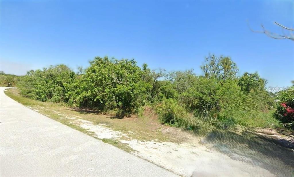 A paved road runs alongside a vacant, tree-covered lot under a clear blue sky — 109 SUMMER OAK COURT, LAKE PLACID, FL