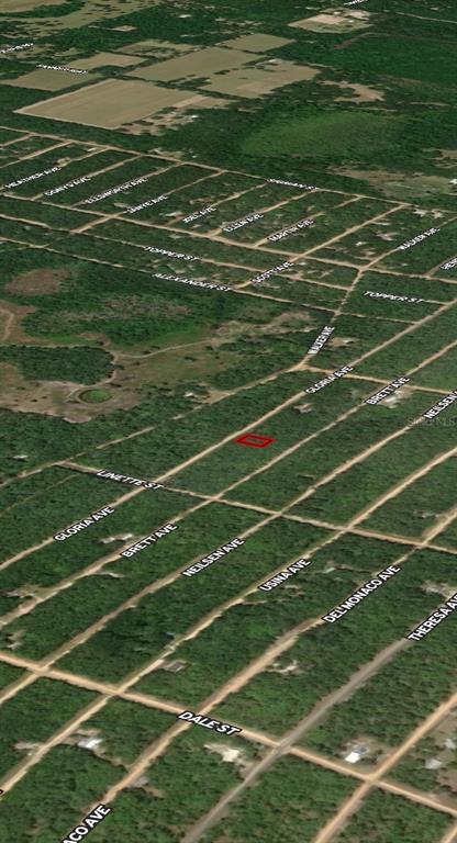 This is an aerial map showing a highlighted rectangular plot of land in a neighborhood — LOT 8 GLORIA AVENUE, INTERLACHEN, FL