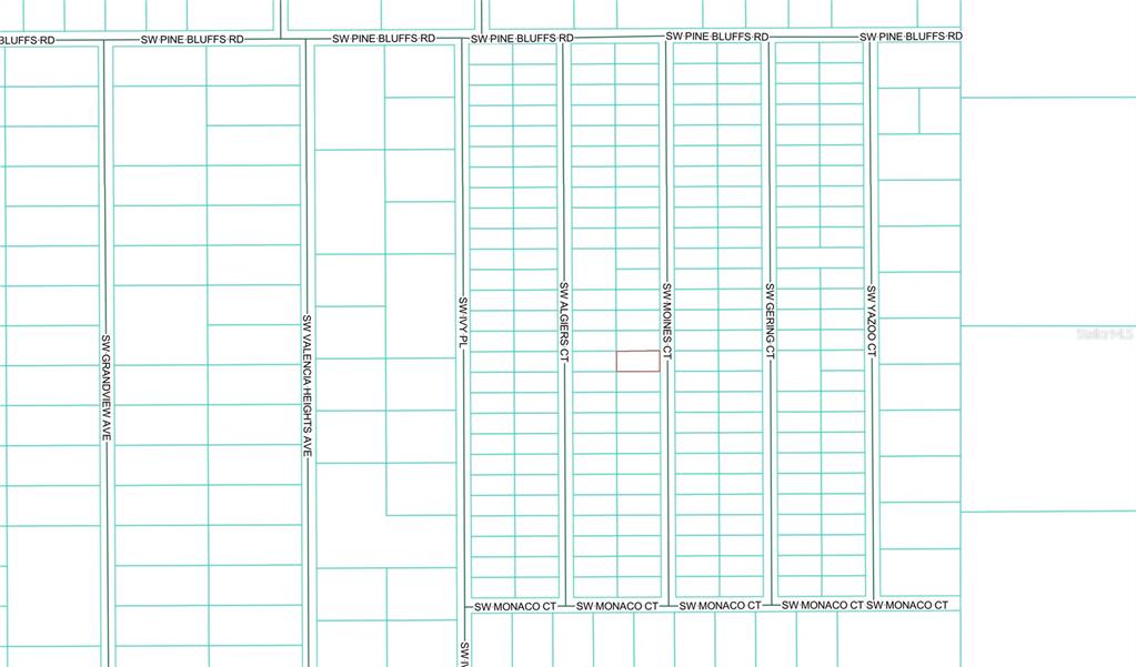 This image is a plat map showing residential lots and street names — 2104 SW MOINES COURT, DUNNELLON, FL