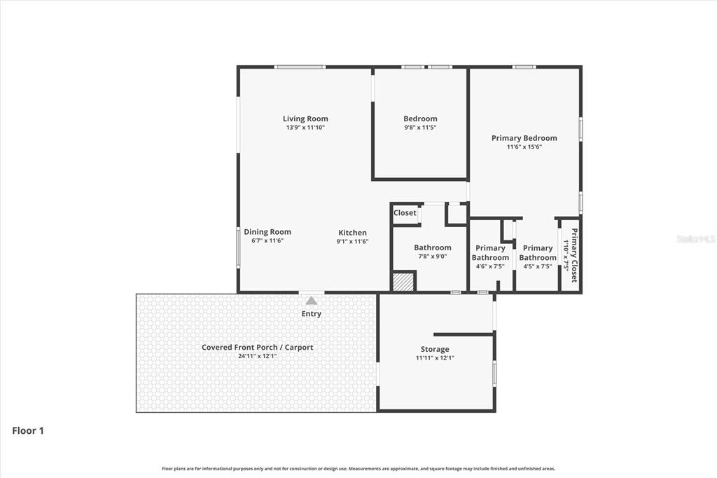 This is a floor plan showing a house with a carport, storage, and two bedrooms — 4300 RIVERSIDE DRIVE UNIT 14, PUNTA GORDA, FL