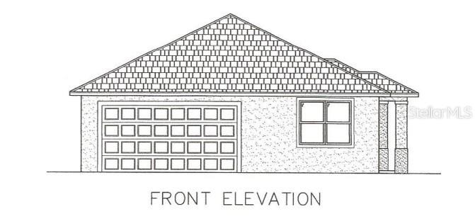 This is an architectural rendering of a house front elevation featuring a garage and window — 0 SORRENTO PLACE, NOKOMIS, FL