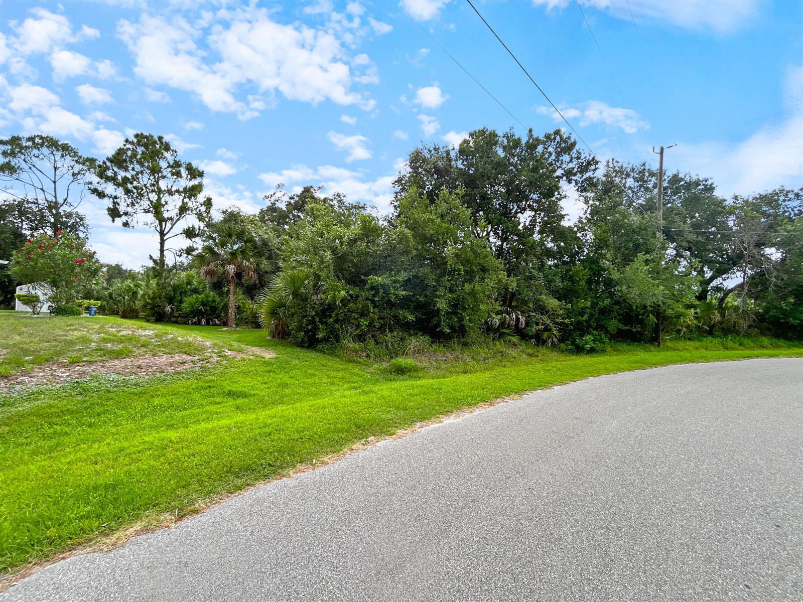 A paved road curves past a grassy lot with dense trees and shrubs — Ancient Ancient, North Port FL 34286, NORTH PORT, FL