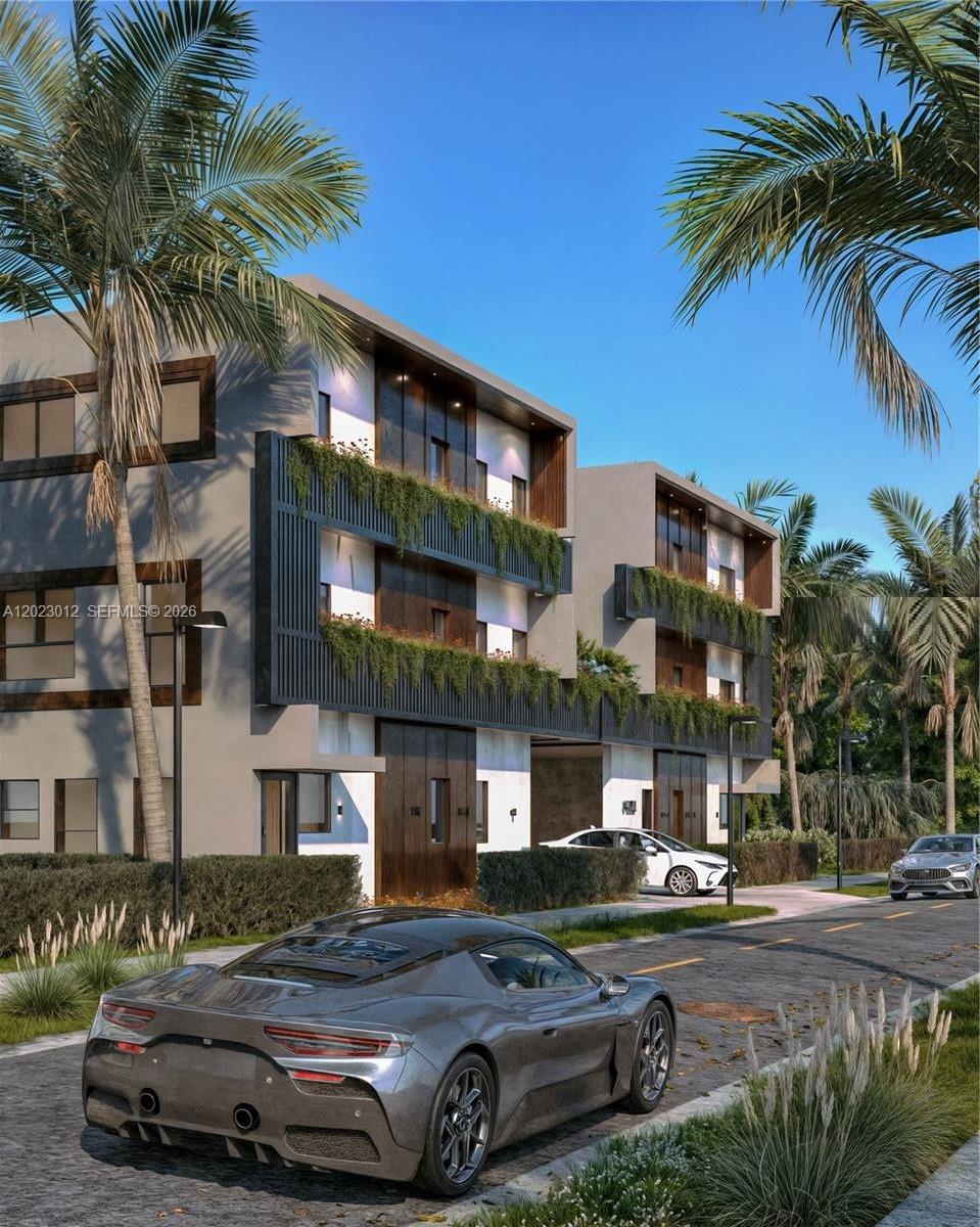 This is a rendering of a modern multi-story residential building with balconies and palm trees — 1534 SW 3rd St, Miami FL 33135, MIAMI, FL